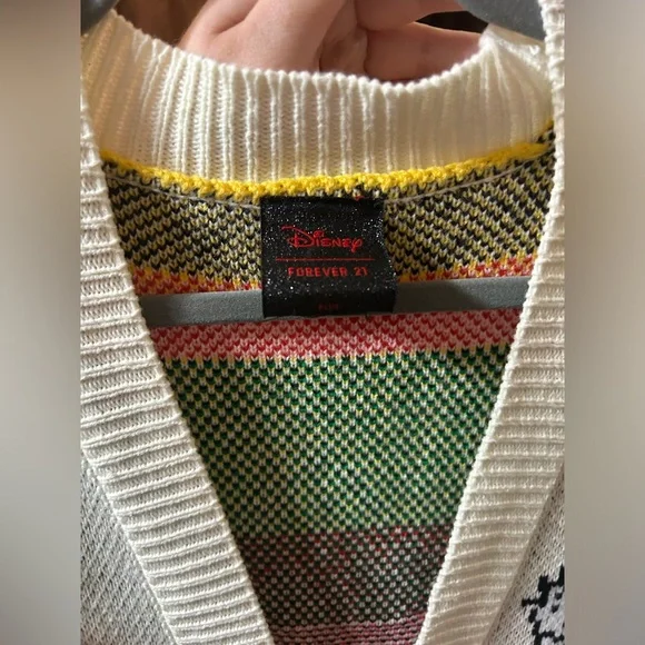 Disney x Forever 21 Multicolor Christmas Mickey and Friends Cardigan - Picture 1 of 4